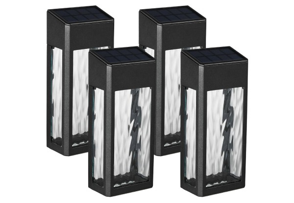 Four-Pack Outdoor Solar-Powered Wall Lights