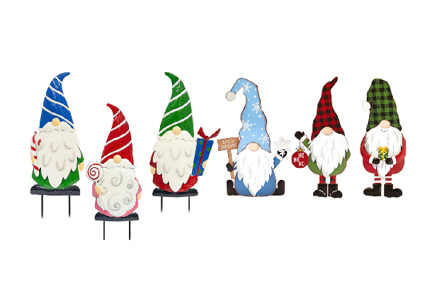 Three-Pack Christmas Gnomes Stainless Steel Statues - Available in Two Options