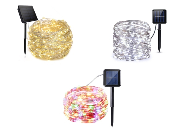 Solar-Powered LED String Light - Three Colours & Three Lengths Available