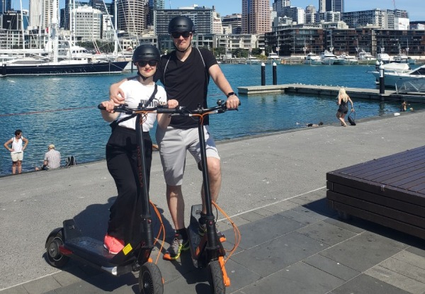 Auckland City Guided Sea to Summit Electric Scooter Tour for Two People - Options for Coast to Coast Tour & for Four People