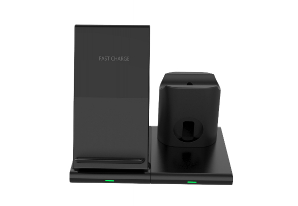 3-in-1 QI Wireless Charging Stand Compatible with Lightning Bolt Cable