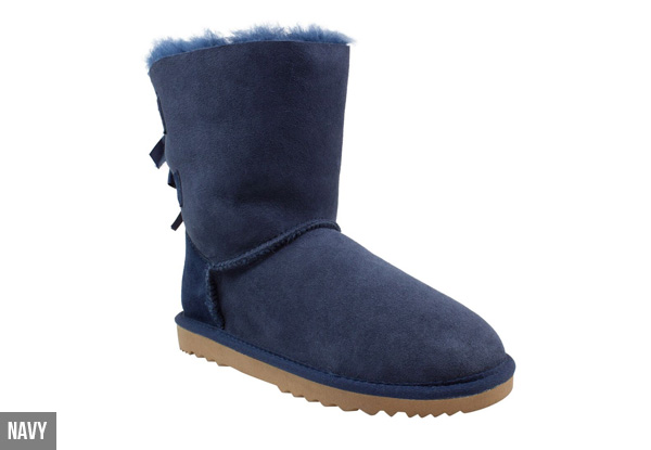 Women's Double Ribbon 3/4 Australian Sheepskin UGG Boots - Two Colours Available