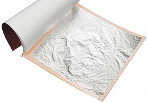 10 Sheets of Silver Foil Leaf - Option for Pure 24K Gold Leaf