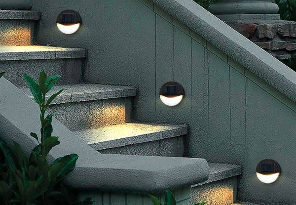 Two-Pack Solar Step Lights Fence Lamp - Two Colours Available & Option for Four-Pack