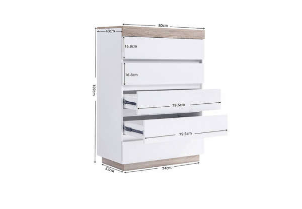 Ariella Five-Drawer Tallboy