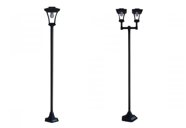 Deluxe Outdoor Solar-Powered Garden Lamp Post - Two Options Available