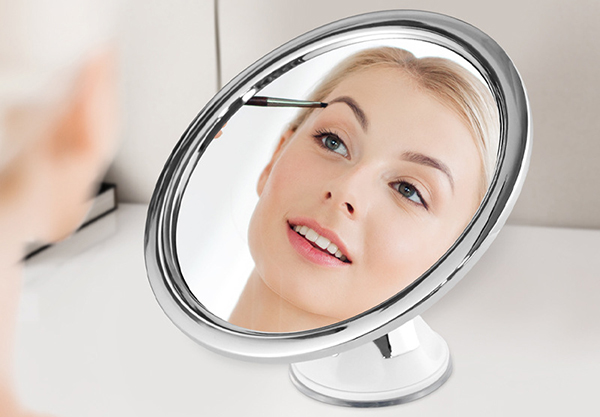 360-Degree Rotating Round Fogless Makeup Mirror with Suction Cup