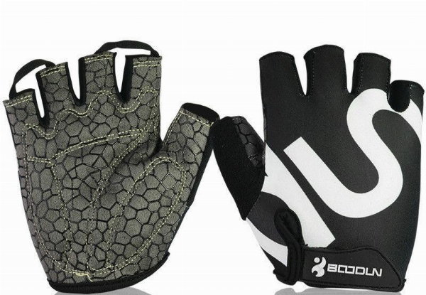 Pair of Gym or Bike Anti-Skid Half Gloves - Five Sizes Available with Free Delivery