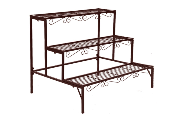 Levede Three-Tier Rectangle Plant Metal Stand - Two Colours Available