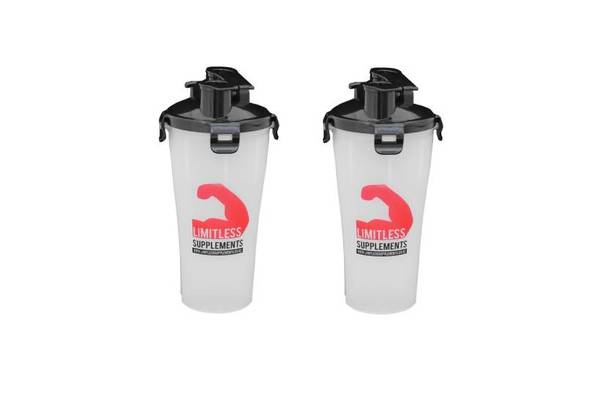 Two-Pack of 750ml Limitless Dual Shakers with Two Compartments