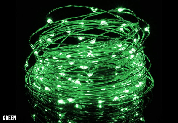 $19 for Two Sets of 5m USB/Battery Powered LED Copper Wire String Lights Available in Six Colours