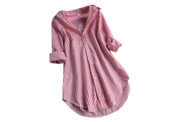 Ladies Striped Shirt - Sizes 10-20 & Five Colours Available
