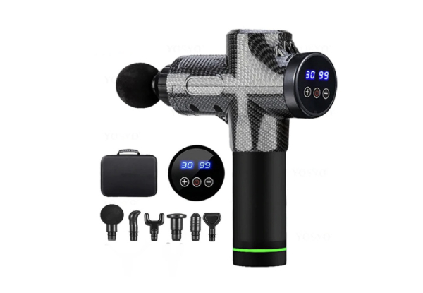 30-Speed Deep Tissue Massage Gun with Six Heads - Available in Two Colours