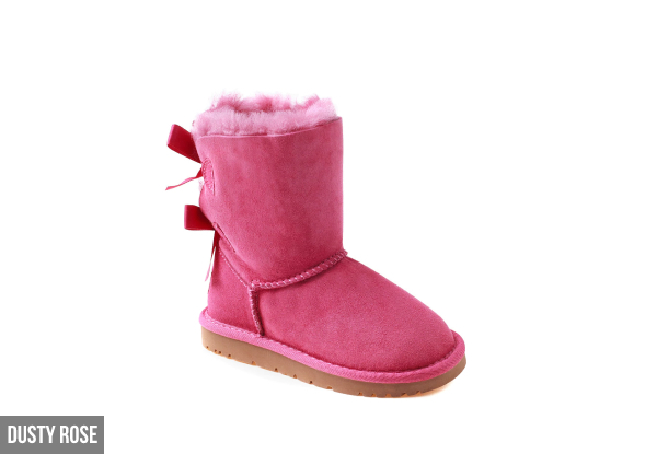 OZWEAR UGG Kids Water-Resistant Two Ribbon Boots - Six Sizes & Four Colours Available