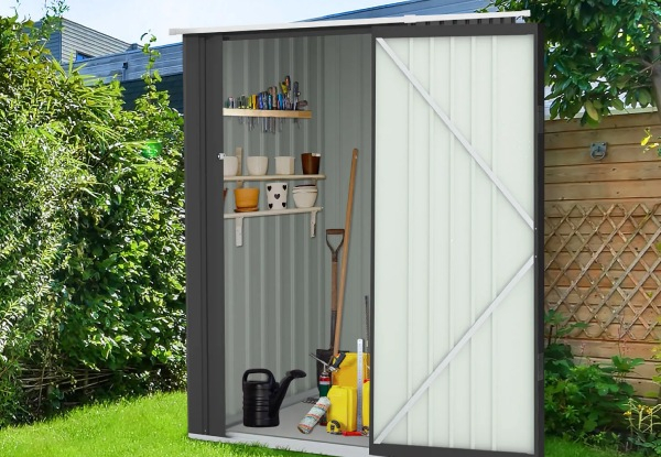 Lockable Garden Storage Shed with Tilted Roof - Two Sizes Available