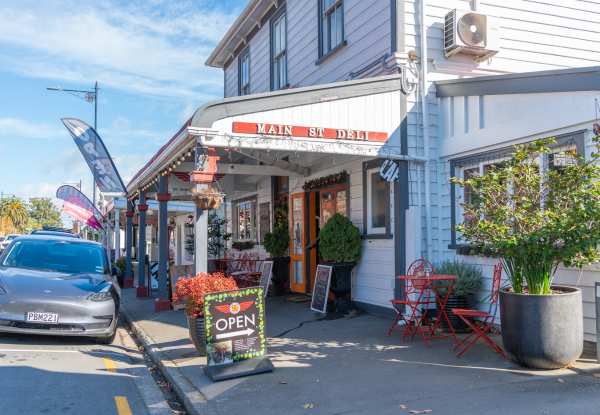 $49 Breakfast or Lunch for Two People with Drinks at The Main Street Deli & Cafe in Greytown Value $100 (Save 51%)