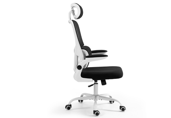 Black & White Ergonomic Mesh Office Chair with Lumbar Support