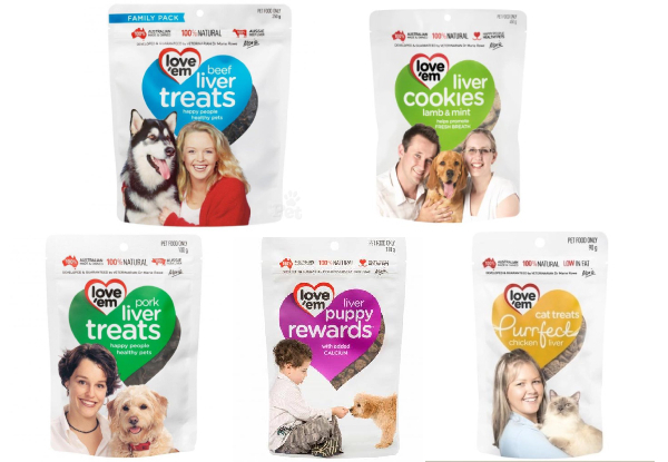 Love Em Dog & Cat Treats Range - Five Options Available