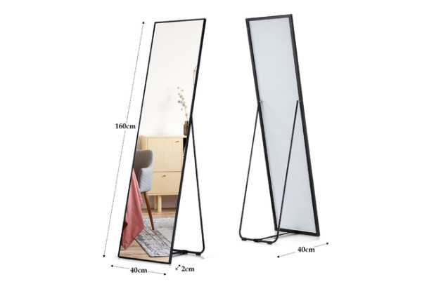 Full-Length Freestanding Mirror Wall with Detachable Stand