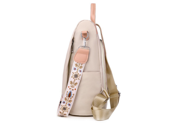 Women's Floral Embroidered Backpack - Available in Three Colours