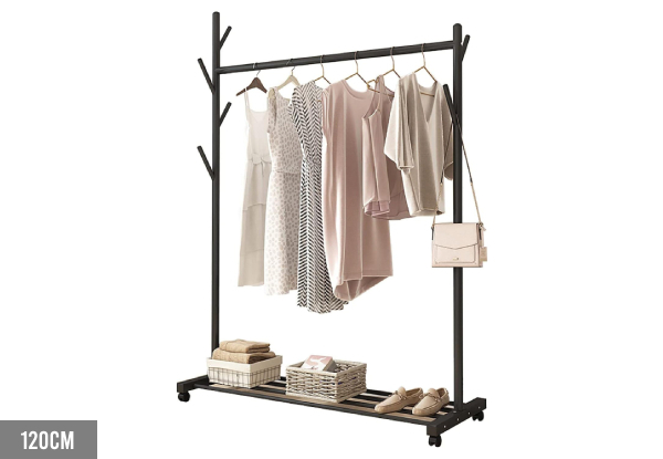 Coat Rack with Wheel - Available in Two Colours & Two Sizes