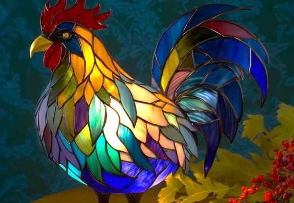 Retro Aesthetic Rooster Table Lamp