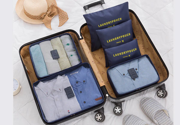 Six-Piece Travel Organiser Bag - Six Colours Available