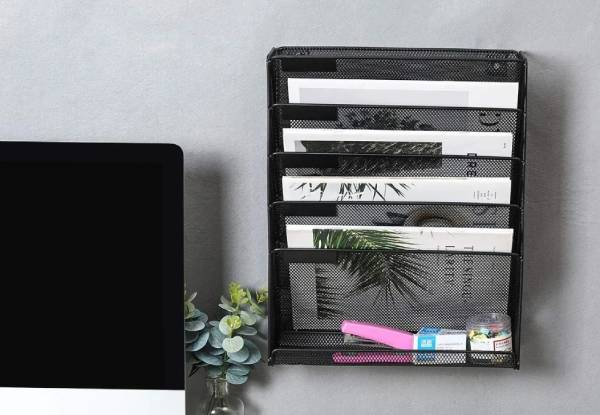 Six-Tier Mesh File Organiser