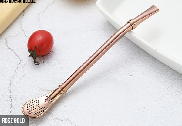Two Stainless Steel Drinking Straw Spoons - Four Colours Available