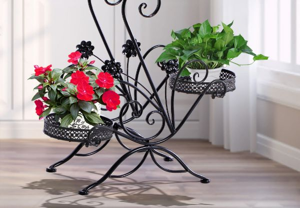 Levede Metal Plant Stand Rack - Available in Two Colours, Two Styles & Option for Two-Pack