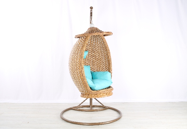 Batik Rattan Hanging Egg Chair