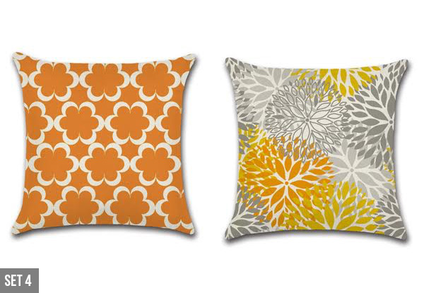 Two-Pack of Printed Linen Cushion Covers