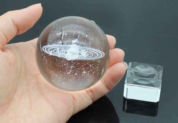 3D Solar System Crystal Ball incl. Stand - Option for Two