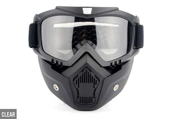 Motorcycle Helmet Riding Goggles with Removable Face Mask - Five Colours Available
