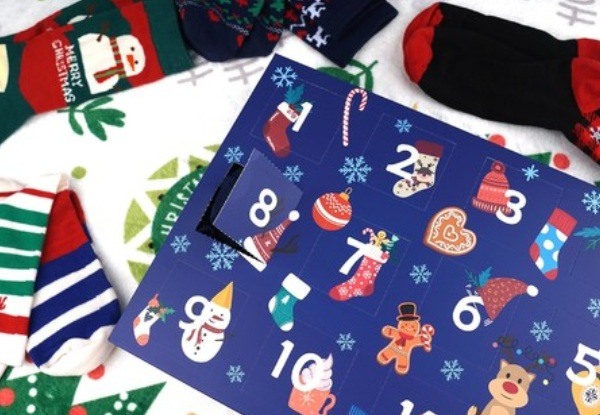 12-Pairs Christmas Socks Advent Calendar - Two Options Available