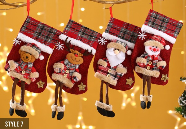 Four-Piece Christmas Stockings Classic Kit Decor - Available in Eight Styles & Three Sizes