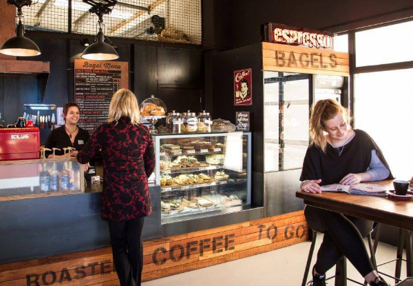 Any Two Large Coffees & Any Two Bagel Sandwiches, Bagel Melts, or Hot Megas at Coffee Worx - Option for One Large Coffee & One Bagel