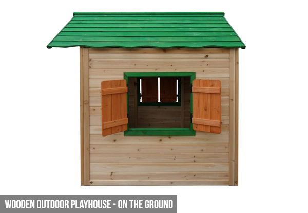 Wooden Outdoor Playhouse - Canopy & Slide Options Available