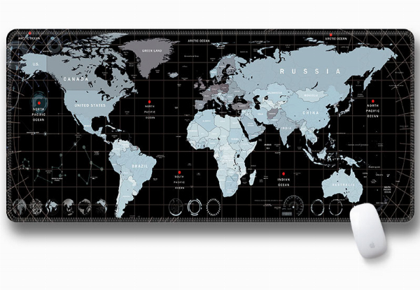 World-Map Mousepad - Three Colours Available - Option for Two-Pack