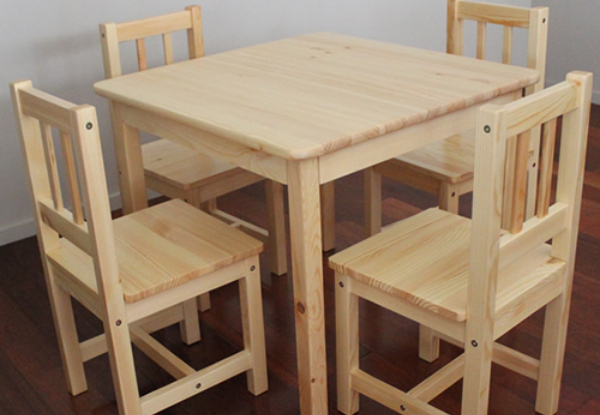 Solid Pine Kids Table Set Grabone Nz, Childrens Wooden Table And Chairs Nz