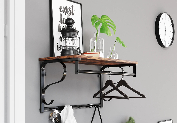 Vasagle Wall Mounted Coat Shelf Rack