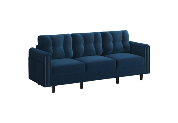 Velvet Upholstered Corner Sofa