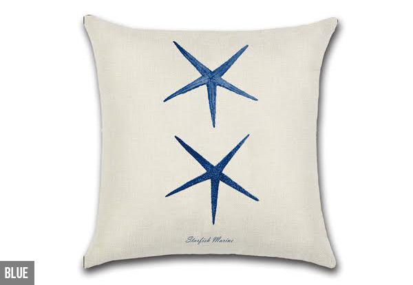 Set of Four Marine Printed Cushion Cover