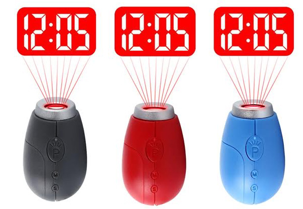 Digital Projection Clock Keyring - Three Colours Available
