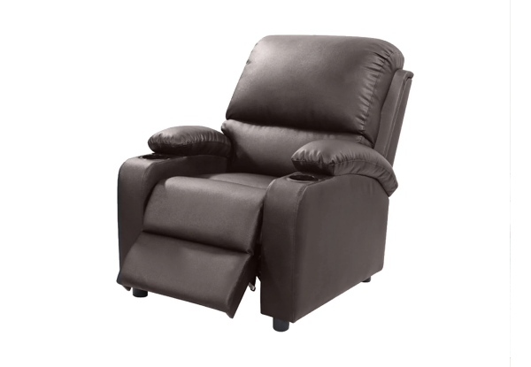 Push Back Recliner with Cup Holder