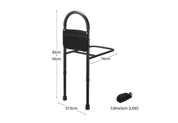 Adjustable Height Bed Safety Rail with Strap Bag