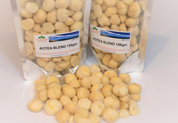 Three-Pack of 100% Natural Aotea Macadamias - Option for Six-Pack of 150G Available