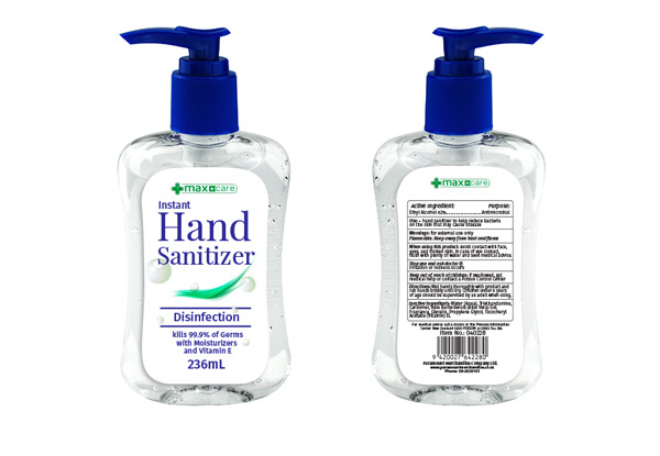 Eight-Pack of Maxcare Hand Sanitizer with Pump