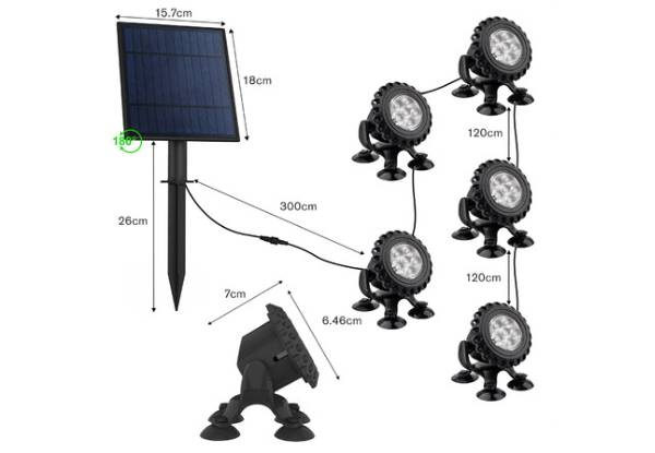 Solar RGB Pond Light with Suction Cups - Two Options Available