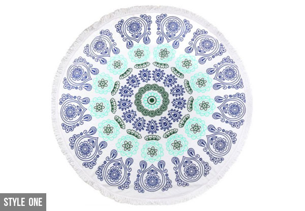 $69 for a Large Round Boho Beach Towel - Three Styles to Choose From